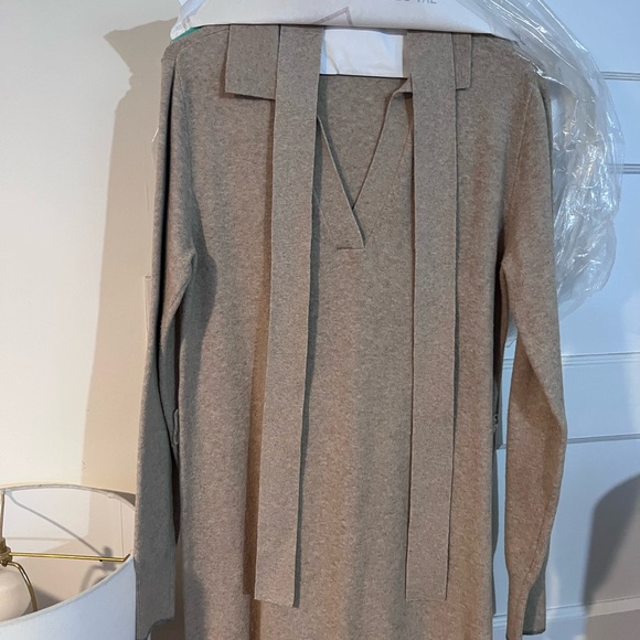 Faherty Beige Knit Midi Dress with Belt - Picture 4 of 7